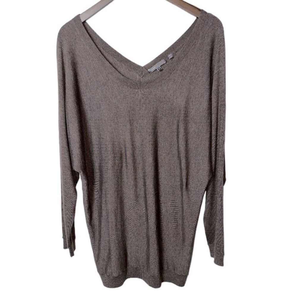 Vince Taupe V-Neck Lightweight Sweater